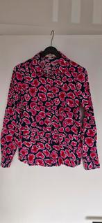 Dameshemd, donkerblauw met roze print, Garcia, XS, Kleding | Dames, Blouses en Tunieken, Ophalen, Blauw, Zo goed als nieuw, Maat 34 (XS) of kleiner