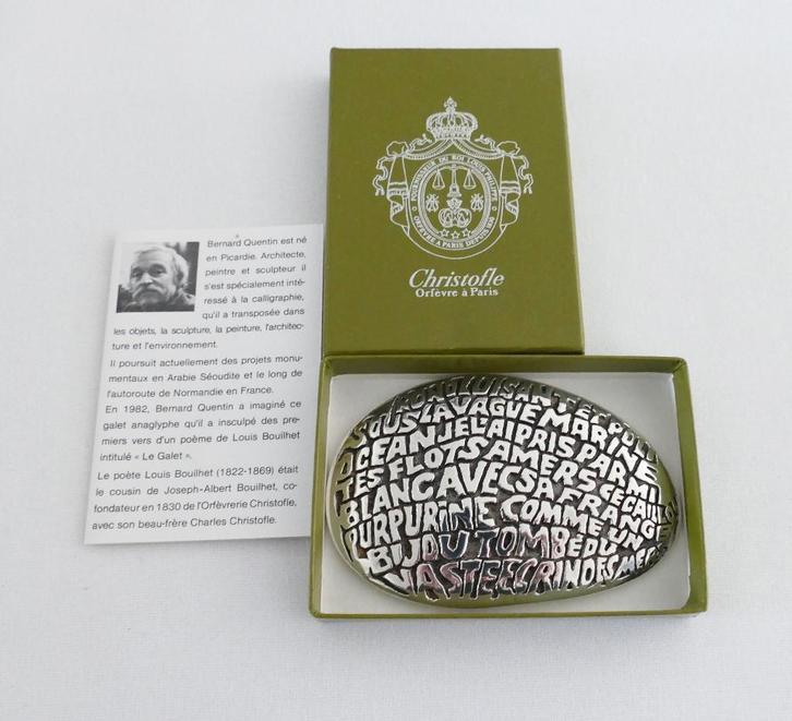 Christofle Bernard Quentin - 1983 - Papiergewicht, Antiquités & Art, Antiquités | Argent & Or, Argent, Envoi