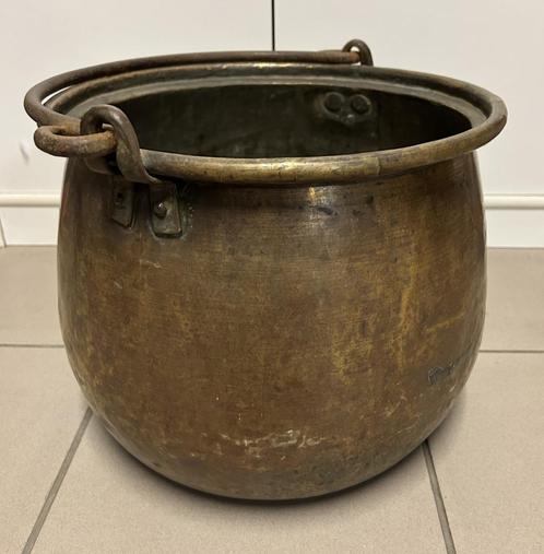 Grote Geel Koperen Ketel - 3050gr, Antiek en Kunst, Antiek | Brons en Koper, Koper, Ophalen of Verzenden