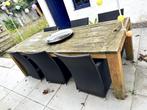 houten tuintafel 40eur en 6 stoelen 120eur, Tuin en Terras, Tuintafels, Ophalen, Gebruikt, Rechthoekig, Hout