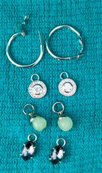 Oorring met bedels, Handtassen en Accessoires, Oorbellen, Ophalen, Hangers, Zilver, Met strass
