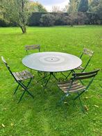 Table ronde de jardin en fer et 4 chaises – Élégance rustiqu, Utilisé, Autres matériaux, Sets de jardin, Enlèvement