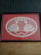 Oud kant Brugge zwanen in kader, Antiek en Kunst, Verzenden