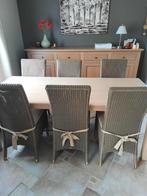 Tafel +6 stoelen, Ophalen, Overige kleuren, Riet of Rotan, Zo goed als nieuw