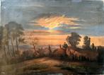 Tableau XIXème/Paysage"coucher de soleil"/Suiveur de Claude, Antiquités & Art, Art | Peinture | Classique, Envoi