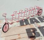 Zeldzaam Antiek 1960 Tandem roze 6-persoons Miniatuur fiets, Ophalen of Verzenden