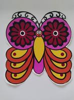 Vintage Grote retromotief sticker - Vlinder - Mooie staat, Verzamelen, Gebruikt, Ophalen of Verzenden, Dier en Natuur