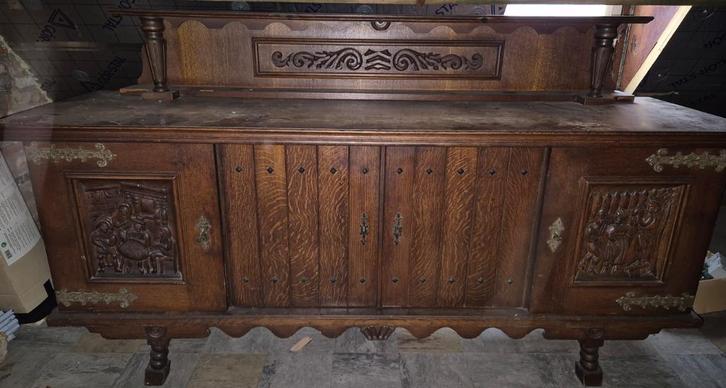 Vitrinekast en dressoir, Huis en Inrichting, Kasten | Dressoirs, Gebruikt, Glas, Ophalen