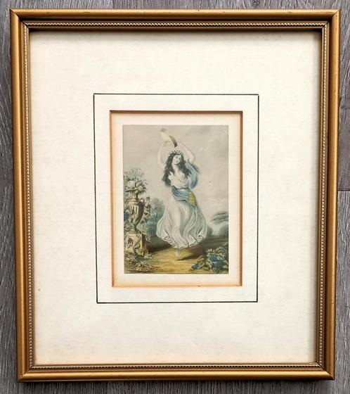 Le Blond print The Tambourine Girl c. 1850s, Antiquités & Art, Art | Eaux-fortes & Gravures, Enlèvement ou Envoi