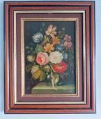 schilderijtje op paneel vaas met bloemen Van Meer, Antiquités & Art, Art | Peinture | Classique, Enlèvement ou Envoi