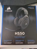 Corsair HS50 Pro Stereo Gaming Headset - Zwart/Blauw, Filaire, Fonction muet du microphone, Enlèvement ou Envoi, Corsair