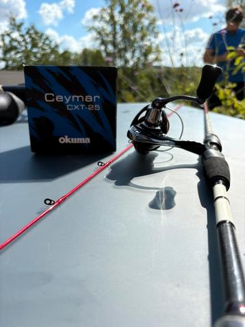 Okuma hengel met de bijbehorende Okuma Ceymar CXT-25 molen beschikbaar voor biedingen