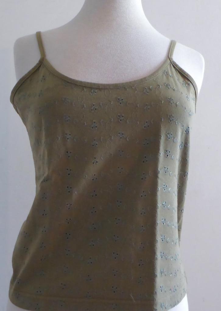 Olijfgroen topje " Hennes " Large, Kleding | Dames, Topjes, Zo goed als nieuw, Ophalen of Verzenden