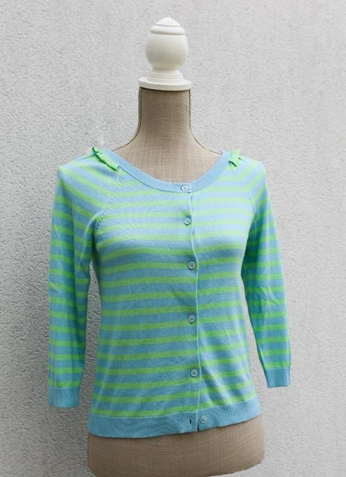 Mooi gevoerd vest van Julia June T36, Kleding | Dames, Truien en Vesten, Zo goed als nieuw, Maat 36 (S), Blauw, Ophalen of Verzenden