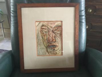 W.(Werner)Cuvelier 66-vroeg werk/achter glas-afm. 49x42,5cm. beschikbaar voor biedingen