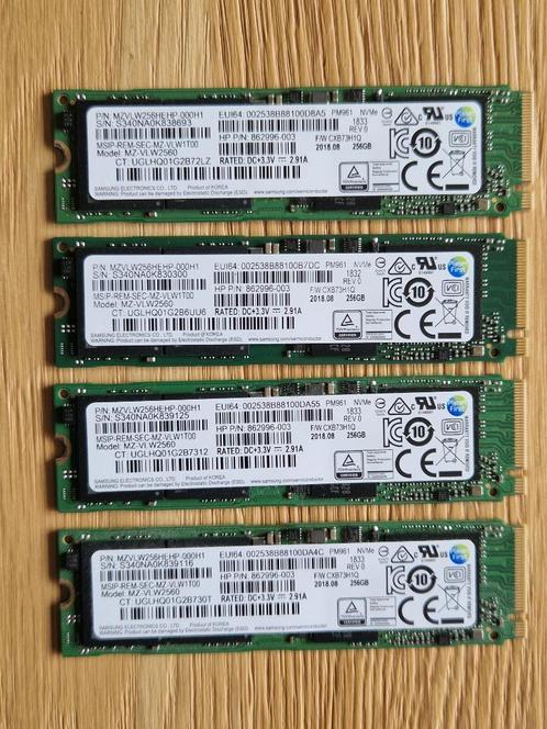 4x SSD Samsung 256GB NVMe m.2 2280 PRO - als nieuw, Computers en Software, Harde schijven, Zo goed als nieuw, Laptop, Intern, SSD