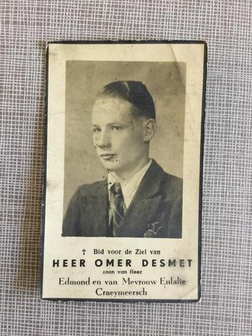 Oorlogsslachtoffer O.Desmet Meulebeke +1944 Duitsland  WOII beschikbaar voor biedingen