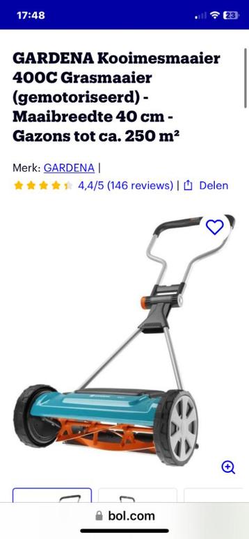 Gardena kooimesmaaier 400c, Ophalen, Gebruikt, 40 t/m 49 cm, Kooimesmaaier
