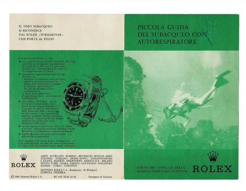 Vintage Rolex Submariner 1966 boekje - Italiaanse duikgids, Handtassen en Accessoires, Horloges | Heren, Rolex, Ophalen of Verzenden