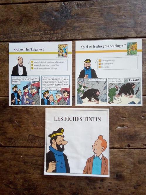Fiches Tintin, Collections, Personnages de BD, Comme neuf, Image, Affiche ou Autocollant, Tintin, Enlèvement ou Envoi