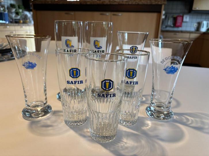SAFIR & BERGENBIER GLAZEN (Aalst) Vintage, Verzamelen, Biermerken, Ophalen of Verzenden