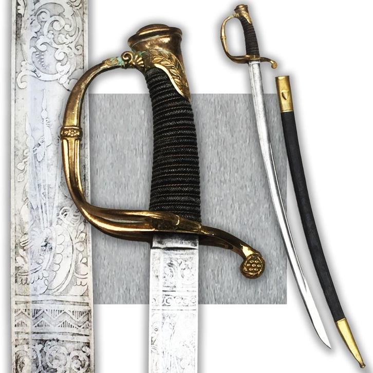 🚨 Zeldzaam gegraveerd lemmet M 1821 van SABER NATIONAL GUAR, Verzamelen, Militaria | Algemeen, Landmacht, Zwaard of Sabel, Verzenden