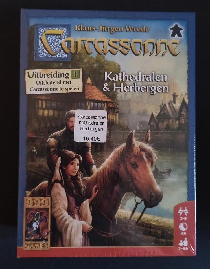 Carcassonne: uitbreiding 1 Kathedralen & Herbergen, Hobby en Vrije tijd, Gezelschapsspellen | Bordspellen, Nieuw, Ophalen of Verzenden