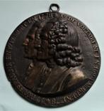 Grote penning J.J.Rousseau en Voltaire - brons (gepatineerd), Postzegels en Munten, Penningen en Medailles, Verzenden, Brons