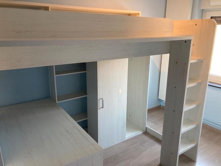lit mezzanine avec bureau et penderie, Kinderen en Baby's, Kinderkamer | Stapelbedden en Hoogslapers, Zo goed als nieuw, Hoogslaper