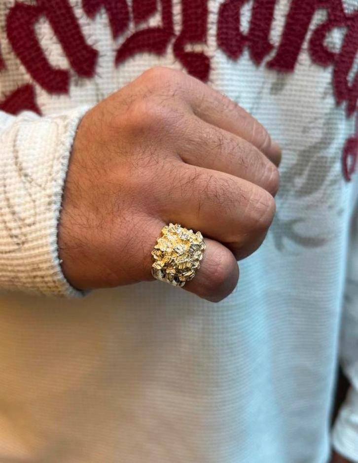 14KT Goud - 11.93 Gram - Ring - Piet Piet - Herenring, Handtassen en Accessoires, Ringen, Nieuw, Geel, Goud, Ophalen