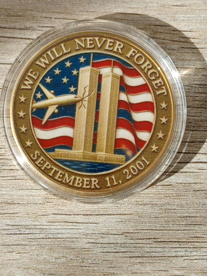 Herdenkingsmunt 9/11, Postzegels en Munten, Penningen en Medailles, Ophalen of Verzenden