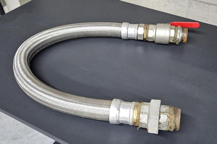 Vanne à boisseau inox + flexible + raccord 2" + nipples, Bricolage & Construction, Tuyaux & Évacuations, Comme neuf, Inox, Enlèvement ou Envoi