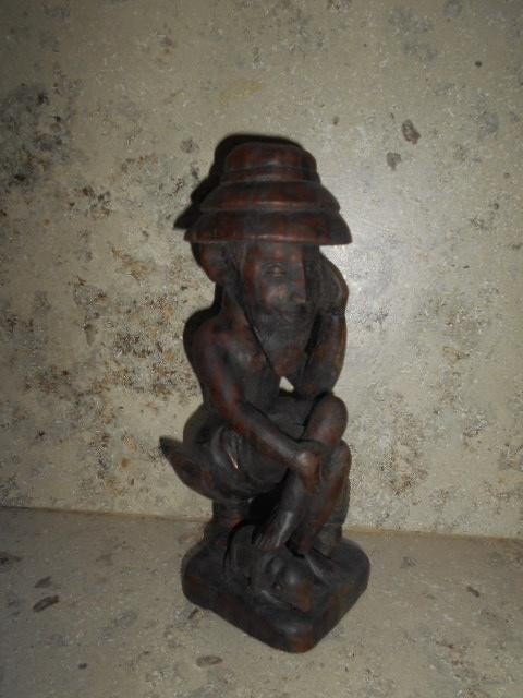 Mooi Afrikaans houten beeld - CAJ Bissau, Ophalen of Verzenden, Hout, Beeld