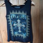 Luxe zijden top Philipp Plein Couture met keltische print, Kleding | Dames, Maat 38/40 (M), Zwart, Ophalen of Verzenden, Zo goed als nieuw