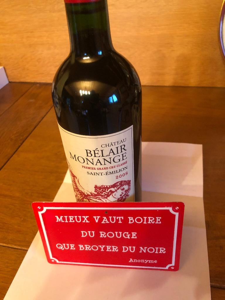 Belair Monange st Emilion  2008, Collections, Neuf, Enlèvement ou Envoi, Pleine, Vin rouge