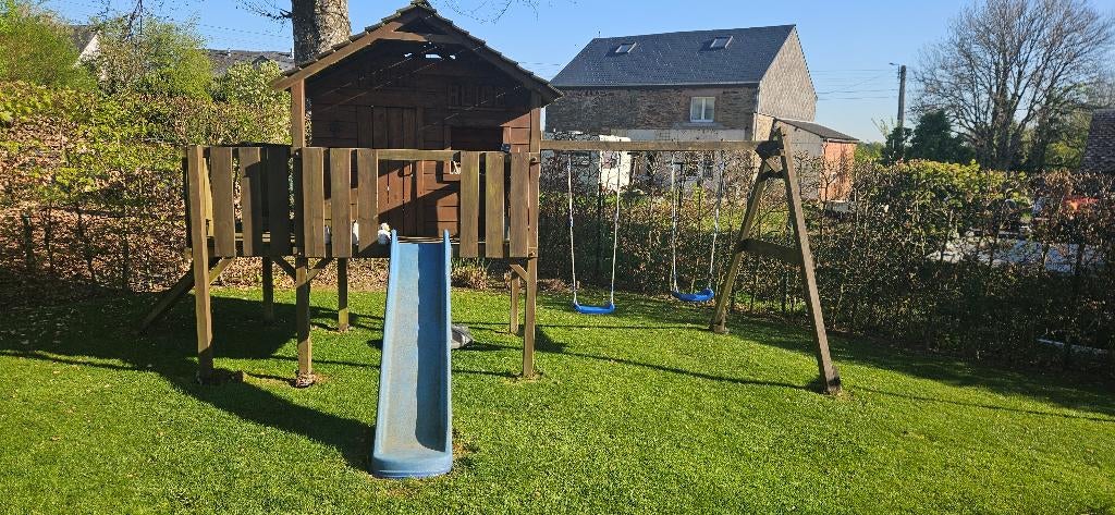 Balancoire / cabane enfants, Kinderen en Baby's, Speelgoed | Buiten | Speelhuisjes, Gebruikt, Hout, Ophalen