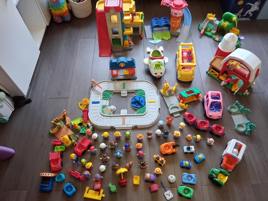 Set fisherprice boerderij garage treinstation autobus ..., Kinderen en Baby's, Speelgoed | Fisher-Price, Ophalen, Gebruikt