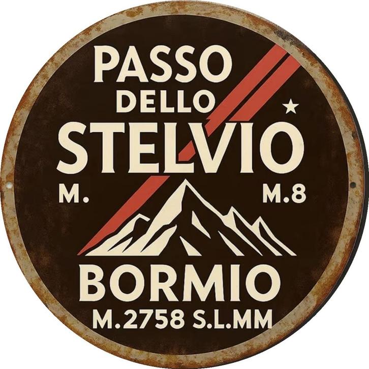 Panneau en métal Passo dello Stelvio - vintage mancave, Collections, Marques & Objets publicitaires, Neuf, Panneau publicitaire