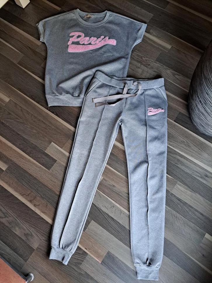 Trainingspak dames mt S, korte mouw, Kleding | Dames, Homewear, Zo goed als nieuw, Maat 36 (S), Grijs, Ophalen of Verzenden