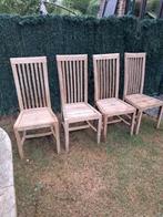 TEAK tafel + 4 stoelen verlagde prijs 40 euro, Tuin en Terras, Gebruikt, 6 zitplaatsen, Teakhout, Ophalen of Verzenden