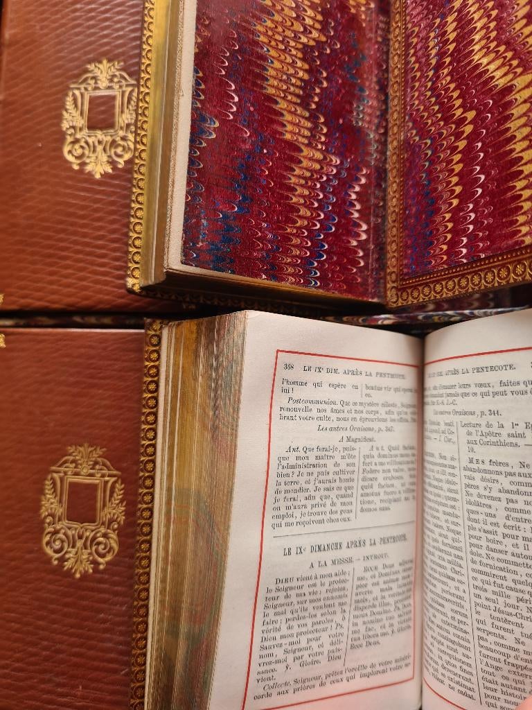 Coffret ancien Bibles 4 Saisons, pages dorures - RARE - 1868, Antiquités & Art, Antiquités | Verre & Cristal, Enlèvement