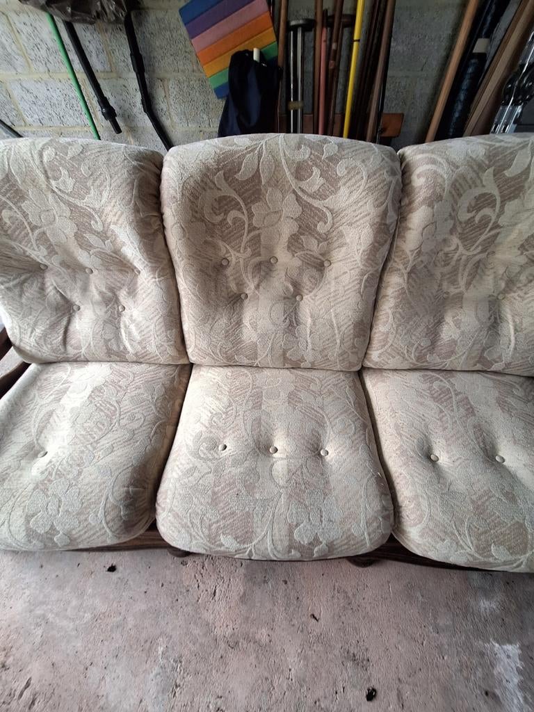 Antieke zetel, Ophalen, Gebruikt, Driepersoons, Stof