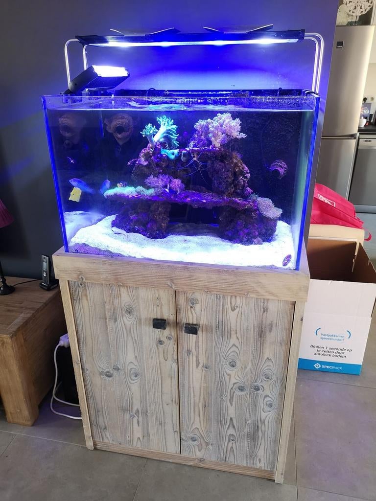 Leeg zeeaquarium  overcompleet, Ophalen, Pomp