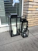 Set van 3 windlichten voor buiten, Ophalen, Zo goed als nieuw, Zwart
