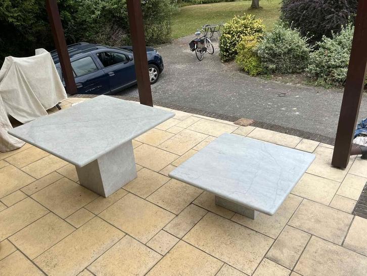 2 marmeren eettafel en salontafel, Huis en Inrichting, Tafels | Eettafels, Ophalen of Verzenden