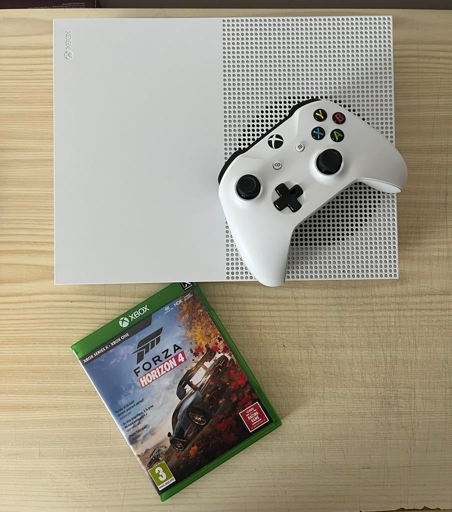 Xbox One S 1TB, Games en Spelcomputers, Spelcomputers | Xbox One, Zo goed als nieuw, Xbox One, 1 TB, Met 1 controller, Met games