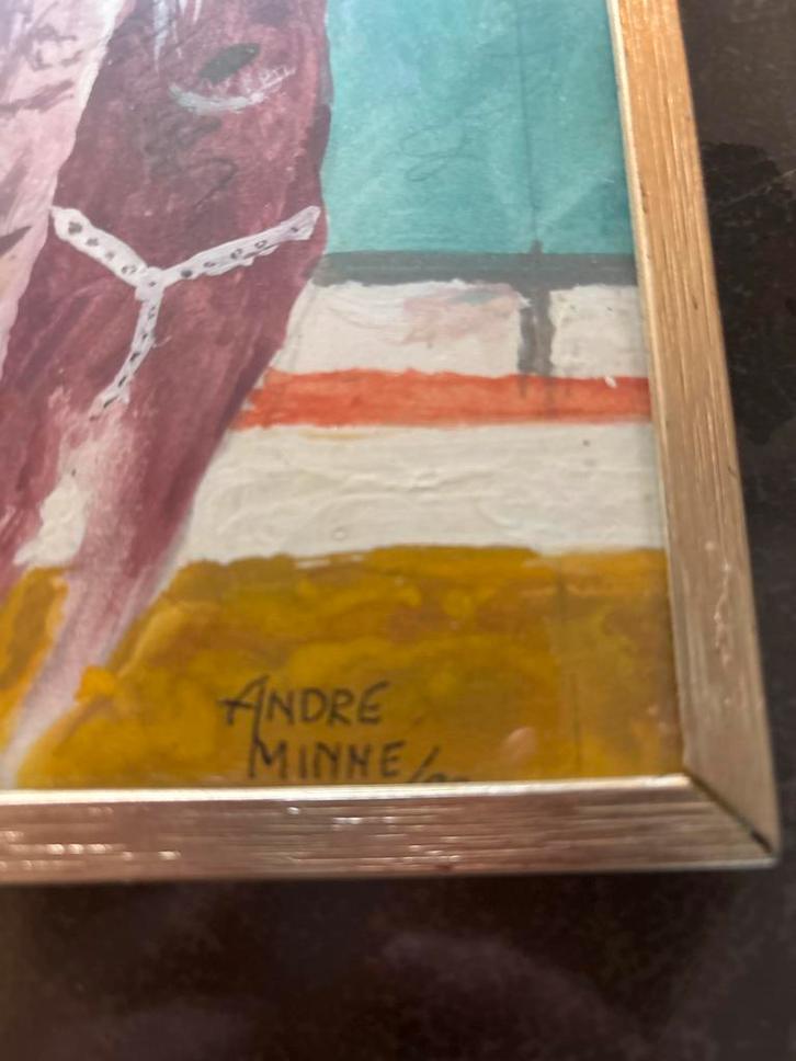 Origineel schilderij André Minne - circus/paarden-gesigneerd, Antiek en Kunst, Kunst | Schilderijen | Abstract, Ophalen