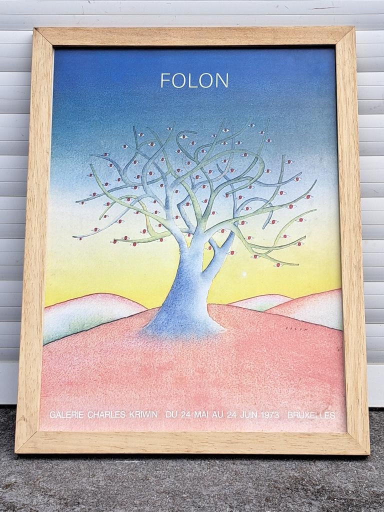 Lithographie de jean michel folon, Ophalen of Verzenden