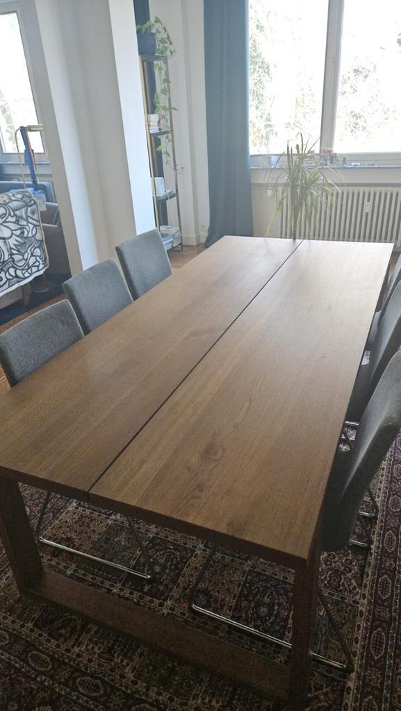 Eettafel (220x100cm) + 6 stoelen, Huis en Inrichting, Tafels | Eettafels, Ophalen