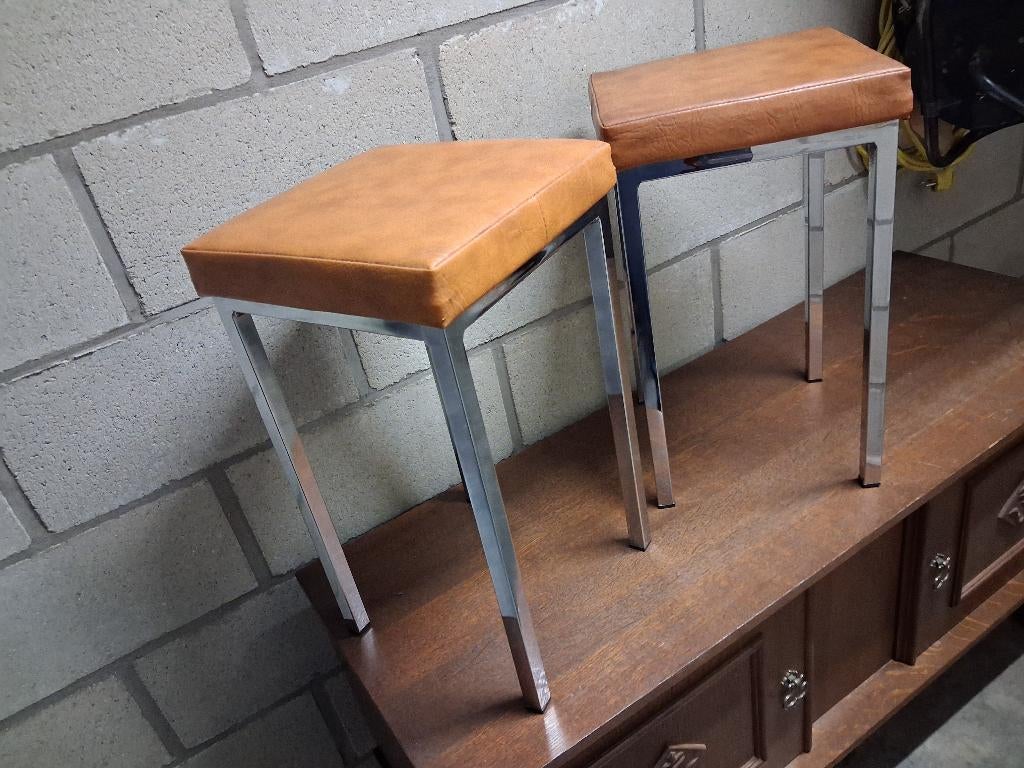 vintage retro , Set van 2 krukjes , 50 voor de 2., Antiek en Kunst, Ophalen